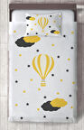 MEKTA HOME BEBEK VE ÇOCUK ODASI Uçan Balon Desenli Yatak Örtüsü