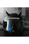 Just3dprintings Siyah Kask Üstü Boynuz Aksesuarı – 2’li Set