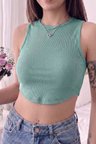 Kadın Kaşkorse Oymalı Fitted Crop Top Atlet