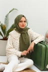 Bambu Kraş Şal Orman Yeşili