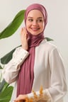 Tesettür Penye Şal Gül Kurusu