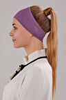 Sihirli Yapışkanlı Kaymayan Bandana Spor Bone Mor