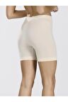 Kadın Bej Poky Dikişsiz Toparlayıcı Esnek Külot Şort