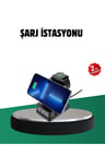 Sayarmarkt Kablosuz Şarjlı Masa Saati Çok Renkli Hızlı Şarj IOS Uyumlu 3 Parlaklık Seviyeli LED