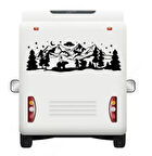 120 x 40 cm Astronot ve Ayılar Doğa Manzarası Karavan Sticker