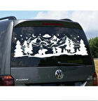 230 x 75 cm Astronot ve Ayılar Doğa Manzarası Karavan Sticker