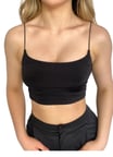 Askılı Crop  Bluz-SİYAH