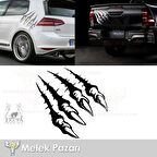 20x20cm Siyah - Pençe İzi Araba Sticker