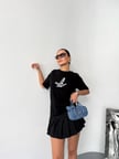 Kısa Kol Baskılı T-shirt - Siyah