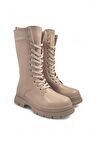 Panache Suni Bej Kadın Bağcıklı ve Fermuarlı Çizme