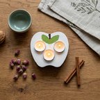 Elma Şeklinde Mumluk -El Yapımı  Dekoratif Masa Üstü Aksesuar - Minimalist Modern Ev Dekorasyonu - Özel Tasarım Hediyelik