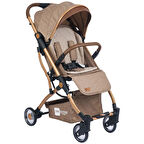 Mimma Baby Drone Kabin Bebek Arabası Gold Kahve - Hafif, Tek Elle Katlanabilir, Tam Yatış Özellikli, Modern Tasarım