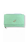 Mint Yeşili Kadın Cüzdanı, At Figürlü, Fermuarlı, Çok Bölmeli, Kartlıklı