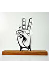 Victory Sign Zafer Işareti Metal Masa Ve Raf Dekoru