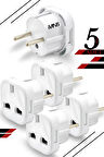 MN6 M04 Priz Dönüştürücü/5 Adet Fiş Çevirici Adaptör-şarj Aleti Fiş Dönüştürücü