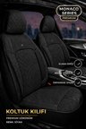 Citroen C4 2020+ Uyumlu Monaco Serisi Eviza Deri Detaylı Siyah Koltuk Kılıfı