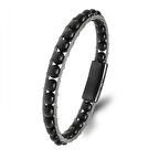 Moncuk Design Oniks Doğaltaş Ve Çelik Halat Örme Bileklik 33512B2DH1