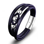 Moncuk Design Çelik Top Ve Lacivert Deri Bileklik 33514B8D3