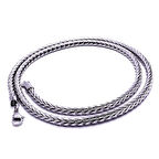 Moncuk Design Oval Kral Bakla Örgülü Çelik Kolye 4Mm 3351CEK050