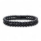 Moncuk Design Çift Oniks Çelik Bileklik 33512B20D5