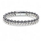 Moncuk Design Çelik Zincirli Hematit Ve Silver Hematit Bileklik 33512B21D9