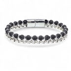 Moncuk Design Çelik Zincirli Mat Oniks Ve Silver Hematit Bileklik 33512B21D11