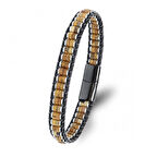Moncuk Design Odun Jasper & Hematit Çelik Örgülü Deri Bileklik 33512B22D8