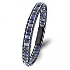 Moncuk Design Orijinal Deri, Lapis Doğaltaş ve 316L Titanyum Çelik Erkek Bileklik 33512B22D10