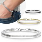 Moncuk Design Spiral Örgü Çelik Zincir Bileklik 6mm 3351CZB2D9