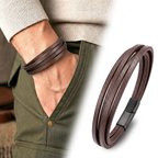 Moncuk Design Kahverengi 4 Lü Pu Deri Çoklu Bileklik - Zamak Kilit 33513B10D7
