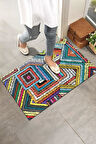 Monnhein Kapı Önü Paspası - Modern ve Şık Kapı Paspası | Ev, Ofis ve Dış Mekân Kullanımı İçin (Renkli Geometrik Desen)