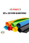 5 Paket 25x35 Fon Kartonu Paketi 10'lu Hobi Tasarım Anaokulu Kreş Malzemesi