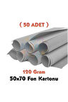 Gri Fon Kartonu 50x70 cm 50'li Paket 120 gr Renkli Fon Kartonu