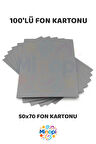 Gri Fon Kartonu 50x70 cm 100'lü Paket Renkli Fon Kartonu Kalın Büyük Boy