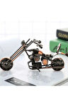 El Yapımı Motosiklet Figürler Modeli Retro Vintage Ev-Ofis Dekoratif Metal Süs Büyük Boy