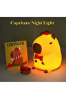 Sevimli Karikatür Kapibara Gece Lambası Silikon Hayvan Lamba USB Şarj Edilebilir Zamanlamalı