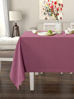 Pastel Lavanta Pembesi Masa Örtüsü Kadife Dokulu Leke Tutmaz
