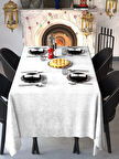 Demor Home Kadife Dokulu Kar Beyazı Dertsiz Masa Örtüsü