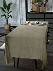 Yakamoz Kum Beji Kadife Dokulu Masa Örtüsü  Dertsiz Velvet Touch Serisi 