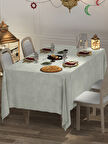 FAVOLLİ Kadife Dokulu Taş Rengi Masa Örtüsü