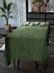 Yakamoz Çağla Yeşili Kadife Dokulu Masa Örtüsü  Dertsiz Velvet Touch Serisi 