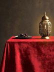 Perle Daily Series Kadife Dokulu Kırmızı Masa Örtüsü