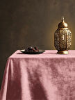 Perle Daily Series Kadife Dokulu Buğulu Gül Rengi Masa Örtüsü