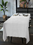 Yakamoz Beyaz Renk Kadife Dokulu Masa Örtüsü  Dertsiz Velvet Touch Serisi 
