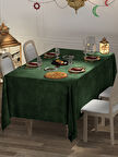 FAVOLLİ Kadife Dokulu Zeytin Yaprağı Masa Örtüsü