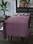 Yakamoz Lavanta Pembesi Kadife Dokulu Masa Örtüsü  Dertsiz Velvet Touch Serisi 