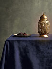 Perle Daily Series Kadife Dokulu Uzay Mavisi Masa Örtüsü