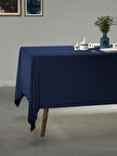 PERLE Lacivet Renk Keten Dokulu Masa Örtüsü