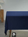 PERLE Lacivet Renk Keten Dokulu Masa Örtüsü