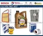 Peugeot 5008 1.6 E-Hdi Euro 5 Filtre Bakım Seti + Motor Yağı